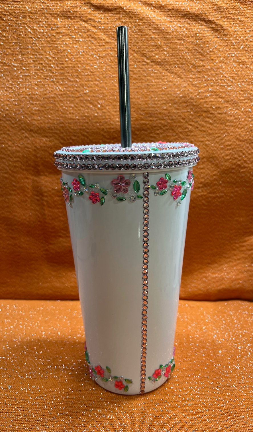 Flower Rhinestone Tumbler