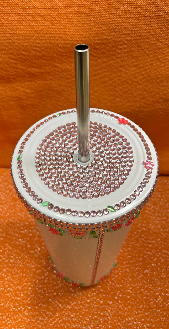 Flower Rhinestone Tumbler