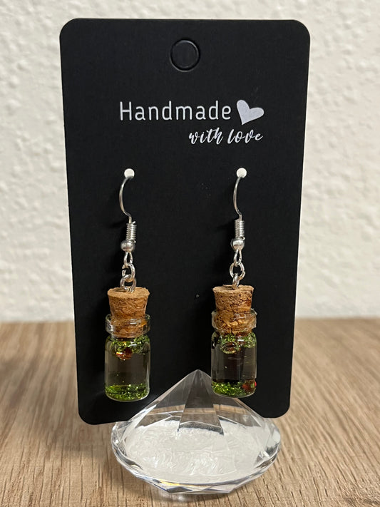 Green Liquid Earrings