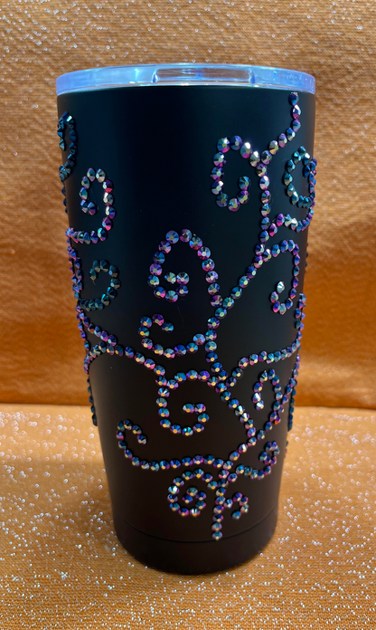 Vine Rhinestone Tumbler (Blue/Purple)