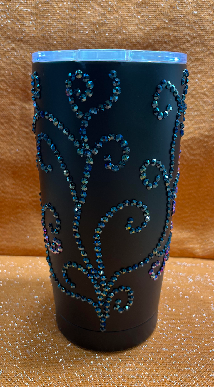 Vine Rhinestone Tumbler (Blue/Purple)