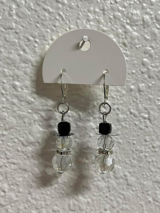 Snowman Earrings (Clear Collar)