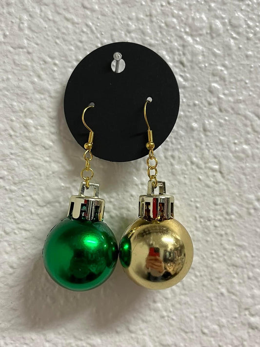 Green and Gold Ornament Earrings