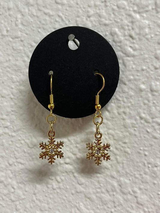 Gold Snowflake Earrings