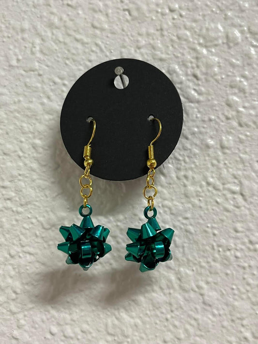 Green Bow Earrings